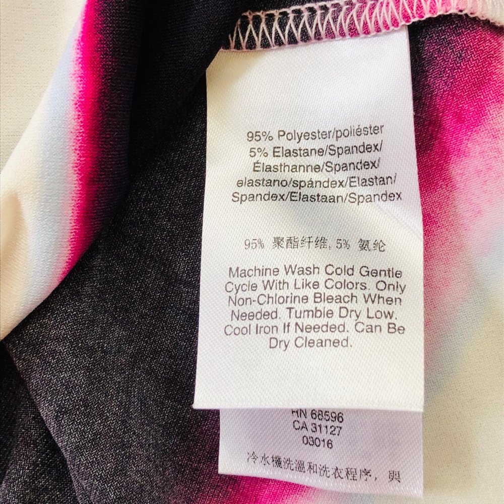NWT DKNY Striped A-Line Dress Crew Neck Sleeveless Women Purple White size XL - Picture 11 of 12